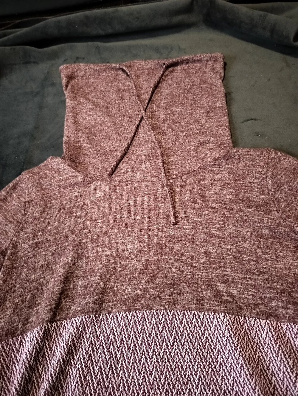 EUC Cozy Stacatto Marled Pink Cowl Neck Sweater with Chevron Block - Medium